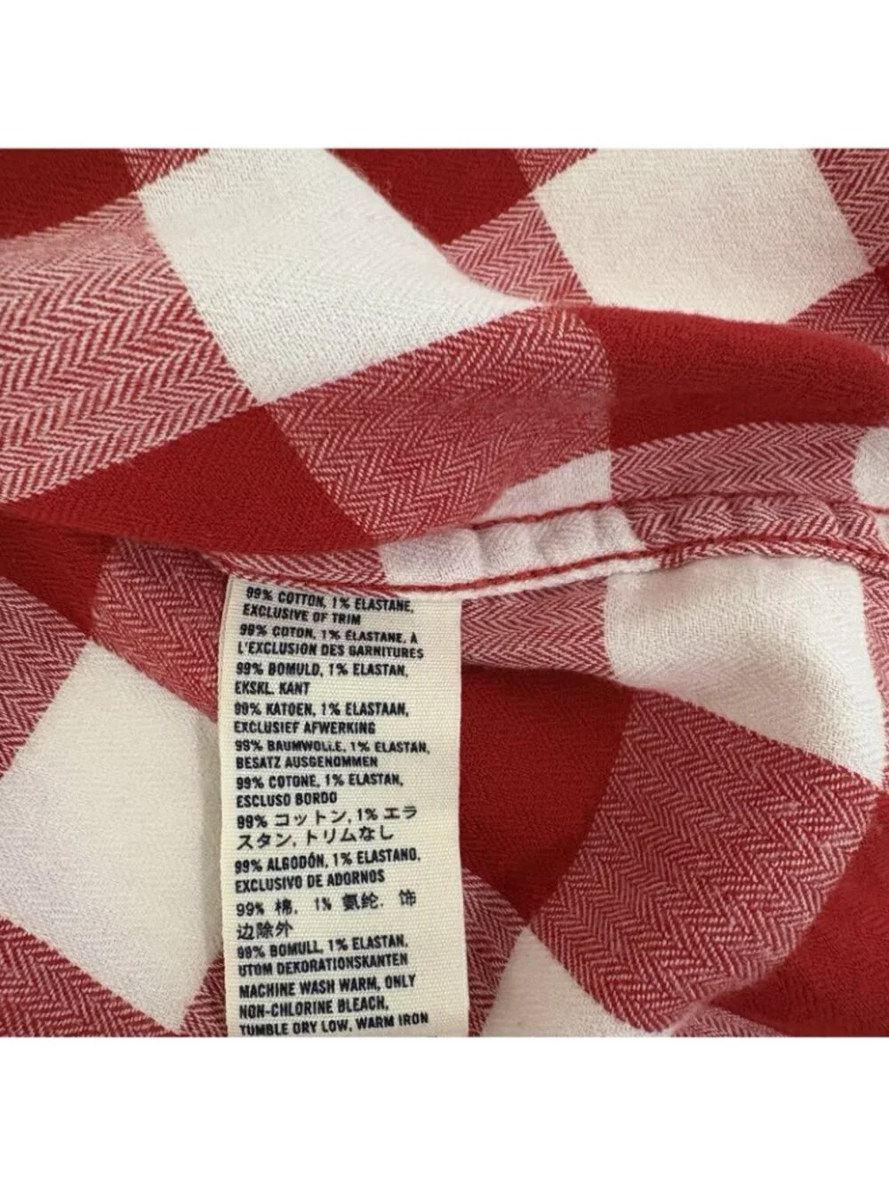 Abercrombie Red Check Button Front Long Sleeve Shirt